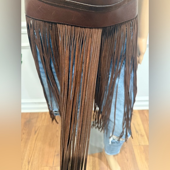 Anthropologie Brown Fringe Belt - Picture 6 of 8
